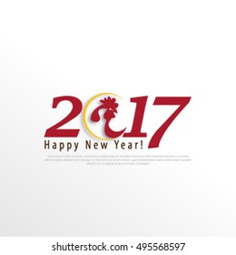 Happy New Year 2017 with Rooster Layout/Design Cover Background