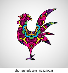 Happy New Year 2017 Rooster  Design Mock Up Template Vector Illustration
