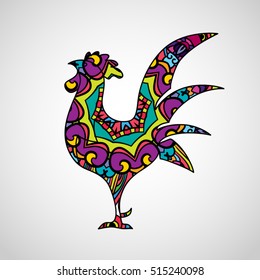 Happy New Year 2017 Rooster  Design Mock Up Template Vector Illustration
