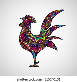 Happy New Year 2017 Rooster  Design Mock Up Template Vector Illustration
