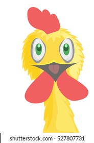 Happy New Year 2017. Rooster cartoon character. Vector.