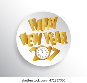 Happy new year 2017. Seasons Greetings. clock design