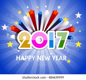 happy new year 2017 with star
