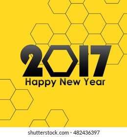 Happy new year 2017. Style funny greeting card.  Year 2017 vector design element. Vector illustration. 