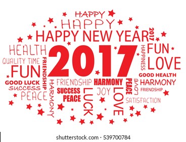 Happy New year 2017  - tag cloud