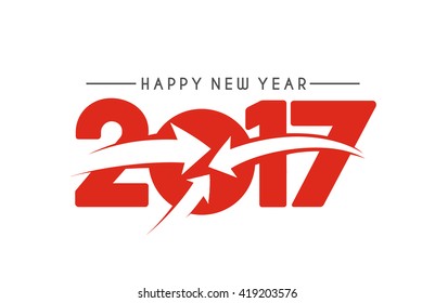 Happy new year 2017 Text Design
