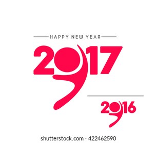 Happy new year 2017 Text Design vector