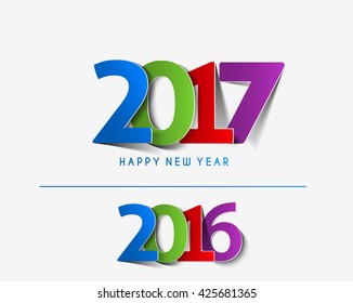 Happy new year 2017 Text Design vector