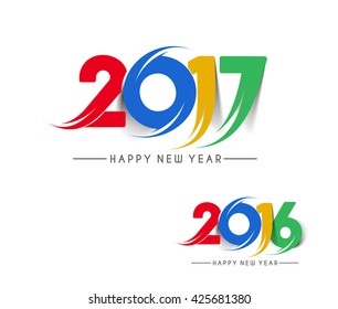 Happy new year 2017 Text Design vector