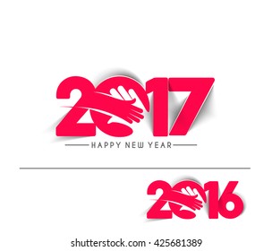 Happy new year 2017 Text Design vector