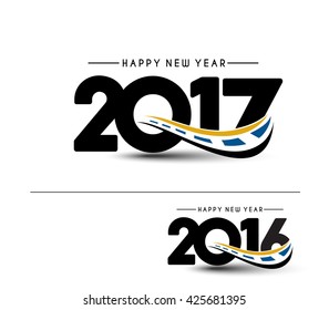 Happy new year 2017 Text Design vector