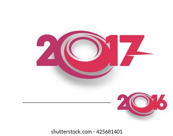 Happy new year 2017 Text Design vector