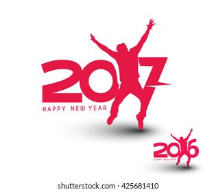 Happy new year 2017 Text Design vector