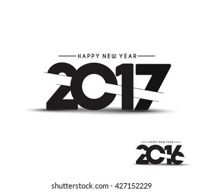 Feliz año nuevo 2017: vector de diseño de texto