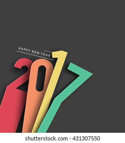 Happy new year 2017 Text Design vector