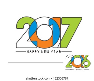 Happy new year 2017 Text Design vector