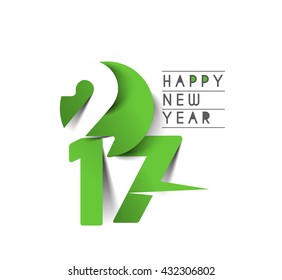 Happy new year 2017 Text Design vector