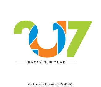 Happy new year 2017 Text Design vector