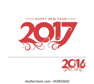 Happy new year 2017 Text Design vector