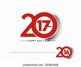 Happy new year 2017 Text Design vector