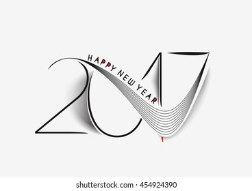 Happy new year 2017 Text Design vector