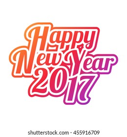Happy New Year 2017 text design. Vector illustration.