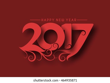 Happy new year 2017 text Design vector