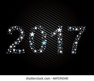 happy new year 2017. Text design year 2017. Figures of the stars.