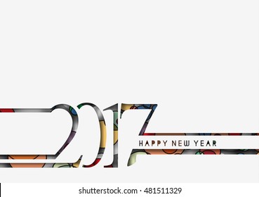 Happy new year 2017 Text Design vector