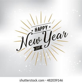 Happy New Year 2017 text design. Vector logo, typography. Usable as banner, greeting card, gift package etc.