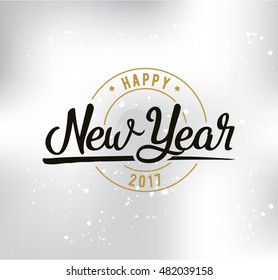Happy New Year 2017 text design. Vector logo, typography. Usable as banner, greeting card, gift package etc.