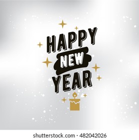 Happy New Year 2017 text design. Vector logo, typography. Usable as banner, greeting card, gift package etc.
