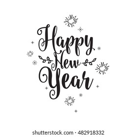 Happy New Year 2017 text design. Vector logo, typography. Usable as banner, greeting card, gift package etc.