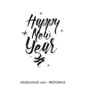 Happy New Year 2017 text design. Vector logo, typography. Usable as banner, greeting card, gift package etc.