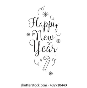 Happy New Year 2017 text design. Vector logo, typography. Usable as banner, greeting card, gift package etc.