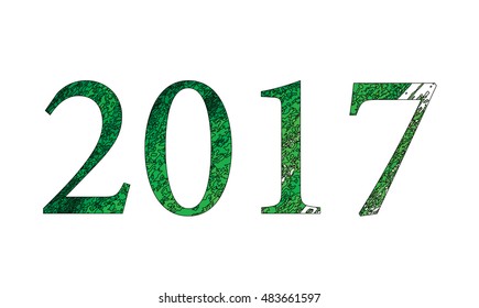 Happy new year 2017 Text Design vector