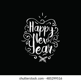 Happy New Year 2017 text design. Vector logo, typography. Usable as banner, greeting card, gift package etc.