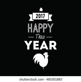 Happy New Year 2017 text design. Vector logo, typography. Usable as banner, greeting card, gift package etc.