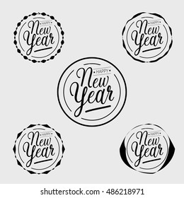 Happy New Year 2017 text design. Vector logo, typography. Usable as banner, greeting card, vector illustrator
