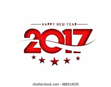 Happy new year 2017 Text Design vector