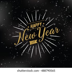 Happy New Year 2017 text design. Vector logo, typography. Usable as banner, greeting card, gift package etc.