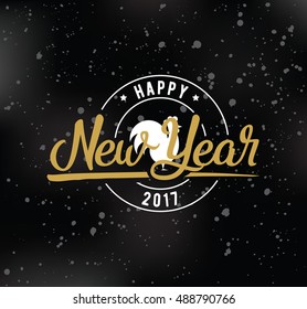 Happy New Year 2017 text design. Vector logo, typography. Usable as banner, greeting card, gift package etc.