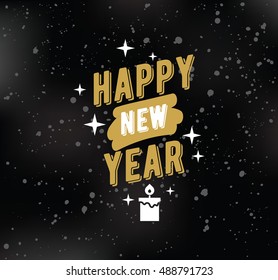 Happy New Year 2017 text design. Vector logo, typography. Usable as banner, greeting card, gift package etc.
