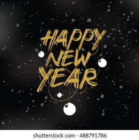 Happy New Year 2017 text design. Vector logo, typography. Usable as banner, greeting card, gift package etc.