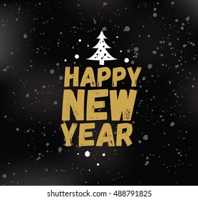 Happy New Year 2017 text design. Vector logo, typography. Usable as banner, greeting card, gift package etc.