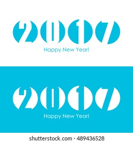 Happy new year 2017 text design. Vector illustration.