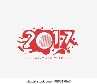 Happy new year 2017 Text Design vector