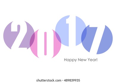 Happy new year 2017 text design. Vector illustration.