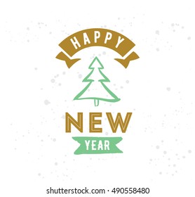 Happy New Year 2017 text design. Vector logo, typography. Usable as banner, greeting card, gift package etc.
