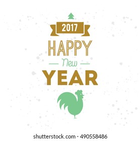 Happy New Year 2017 text design. Vector logo, typography. Usable as banner, greeting card, gift package etc.